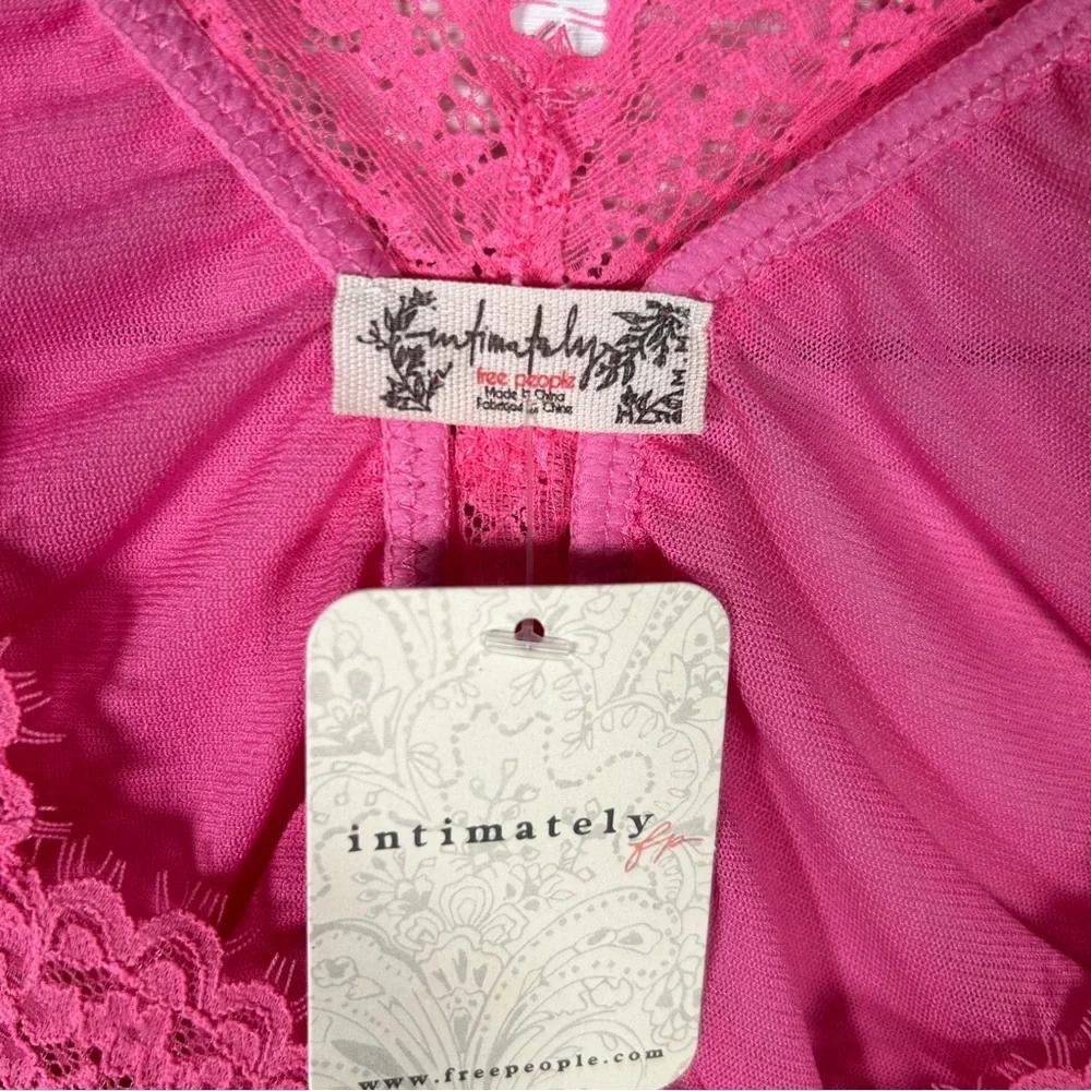 Free People Intimately Forever Young Pink Valentine’s Day Bodysuit Sz M NWT $68